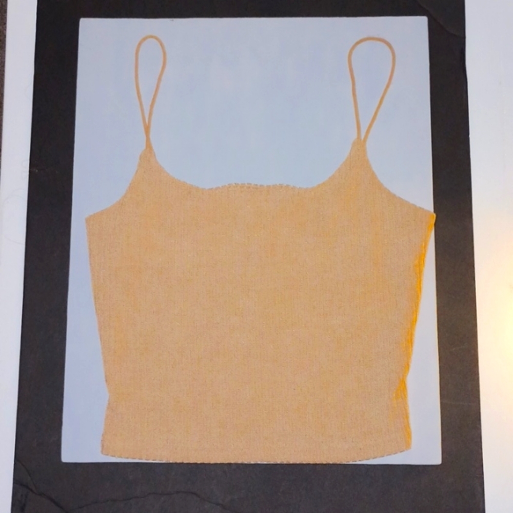 Large SHEIN beige cropped ribbed tank